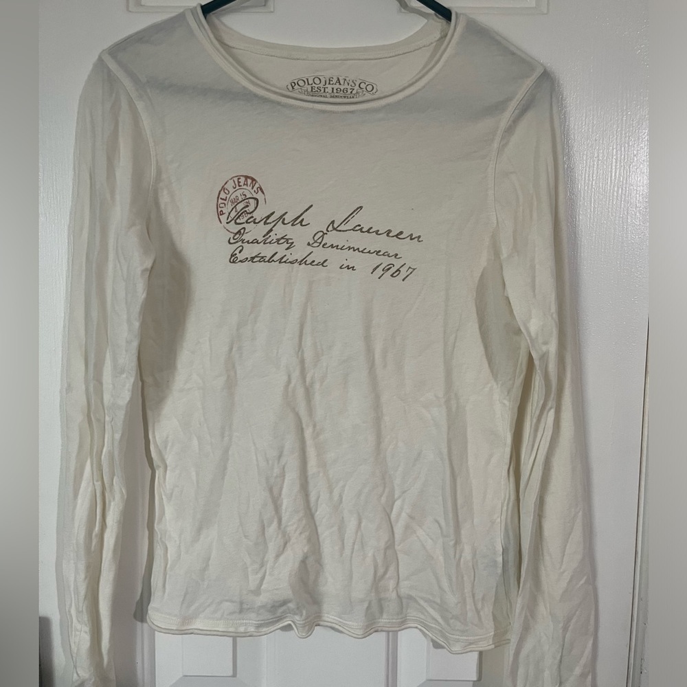 Thin polo jeans co. 100% cotton top size medium